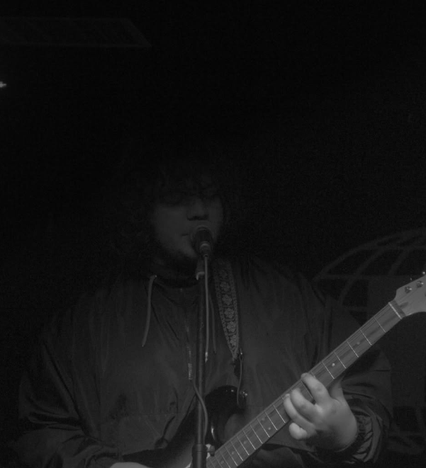 Me performing live in black and white